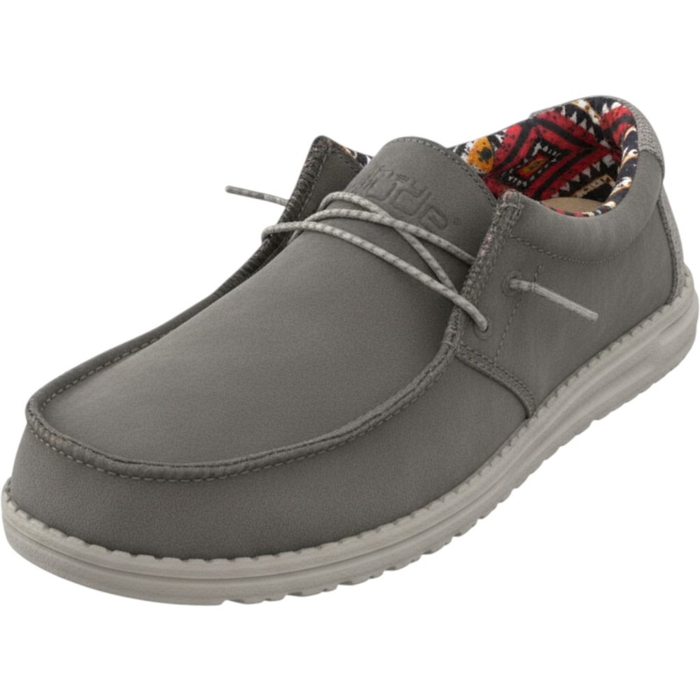 Hey Dude Wally Recycled Leather Quarry Grey Loafers Mens Size 8 150202995
